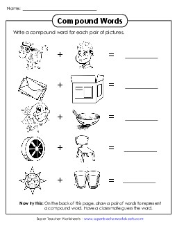 Compound Word Picture Puzzles #3 Worksheet