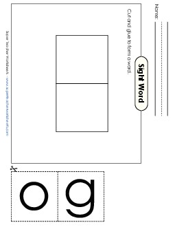 Large Cut-and-Glue: Go Sight Words Individual Worksheet