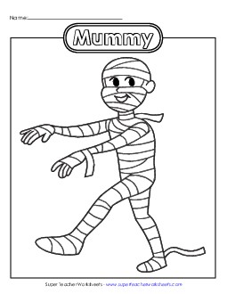 Mummy Halloween Worksheet