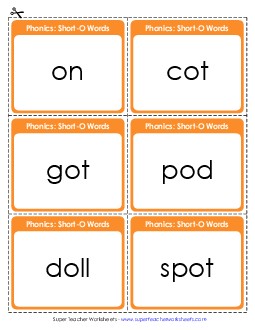 Flashcards (Short O) Phonics Long Short O Worksheet