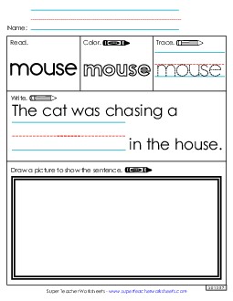 Worksheet 3: Mouse Sight Words Individual Worksheet