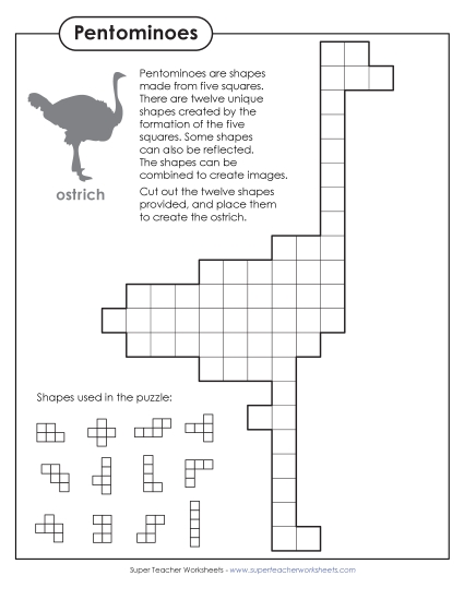 New Ostrich Pentomino Puzzle Worksheet New Ostrich Pentomino Puzzle Worksheet
