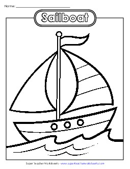 Sailboat Coloring Pages Worksheet