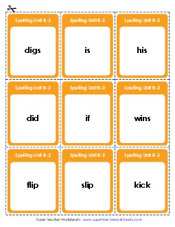 Flashcards (B-3) Spelling B Worksheet