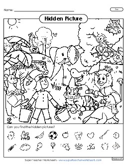 Hidden Picture: Zoo Hidden Pictures Worksheet