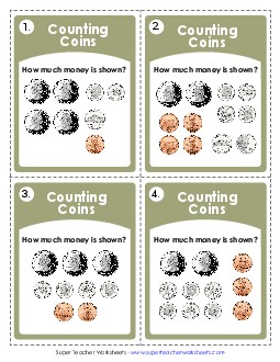 Money: Counting Coins (USA) (Intermediate Level) Counting Money Worksheet