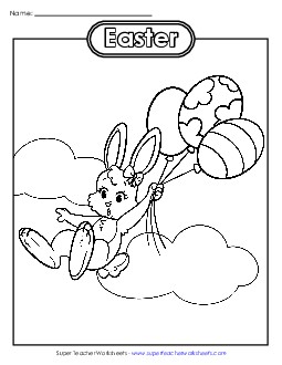 Coloring Page: Easter Balloons Worksheet