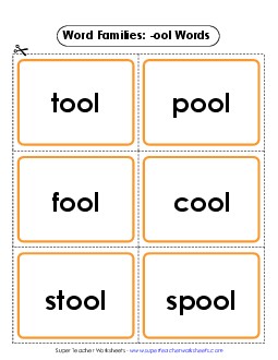 Flashcards (-ool) Word Families Worksheet