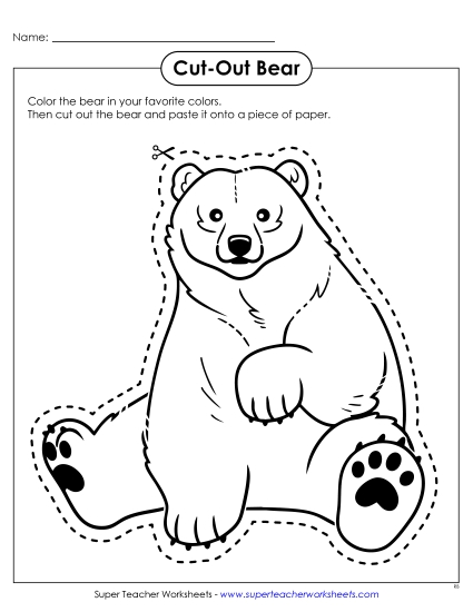 New Cut-Out Bear Worksheet New Cut-Out Bear Worksheet