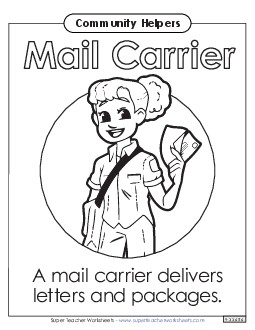 Mail Carrier Community Helpers Worksheet