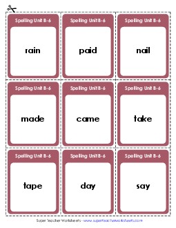 Flashcards (B-6) Spelling B Worksheet