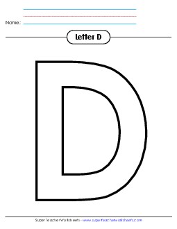 Outline - Uppercase D Alphabet Worksheet