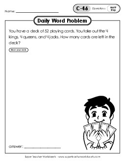 Daily Word Problems C-46 through C-50 Worksheet