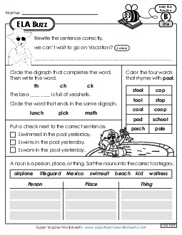 ELA Buzz: Week 4 Worksheets 16 through 20 Daily Ela Review Worksheet