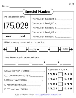 Special Number: 175,028 Worksheet