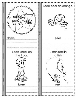 Mini-book (-eel) Word Families Worksheet