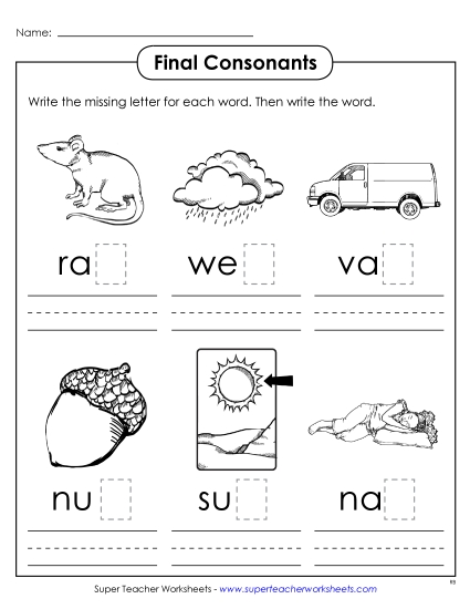 aMissing Final Consonant