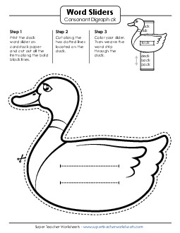 Word Slider (CK Words) Phonics Digraphs Worksheet