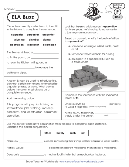 New 6th Grade ELA Buzz: Week 14<br>Worksheets 66 through 70 Worksheet New 6th Grade ELA Buzz: Week 14<br>Worksheets 66 through 70 Worksheet