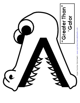 Alligator Posters (Black and White) Place Value Worksheet