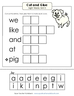 Sight Word Units Free Printable Worksheet