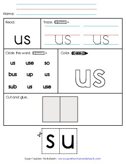 Worksheet 2: Us Sight Words Individual Worksheet