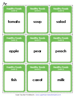 Flashcards (C-Healthy Foods)  Spelling C Worksheet