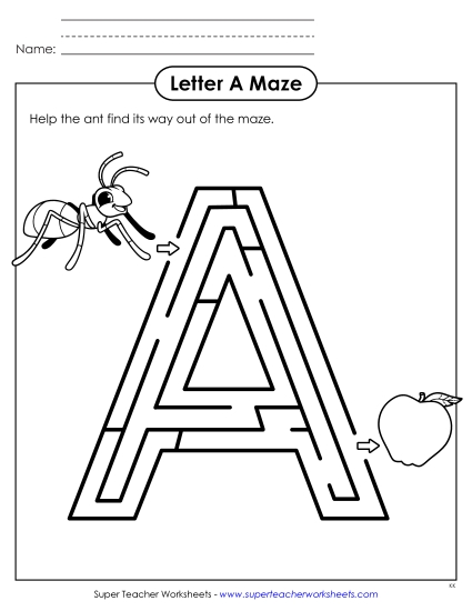 aUppercase Letter A Maze - Brain Teaser