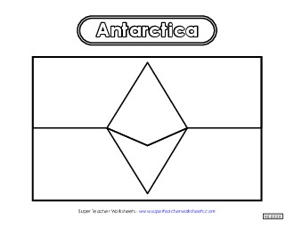 Antarctica Flag (Black and White) Worksheet