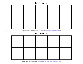 Ten Frame: Blank Template Ten Frames Worksheet