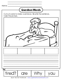 Cut-Out Sentence: Why Question Words Worksheet