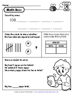 Math Buzz: Week 12 Worksheets 56 through 60 Daily Math Review Worksheet