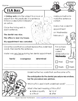 New ELA Buzz: Week 14<br>Worksheets 66 through 70 Worksheet