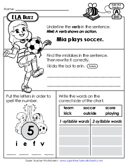 New ELA Buzz: Week 9<br>Worksheets 41 through 45 Worksheet