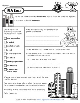 Daily ELA Review - ELA Buzz Worksheets Learning Tool