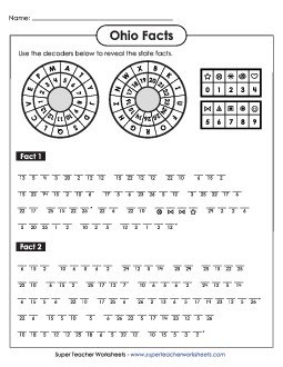 Cryptogram Puzzle Free States Individual Worksheet