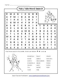 Fairy Tales Worksheet