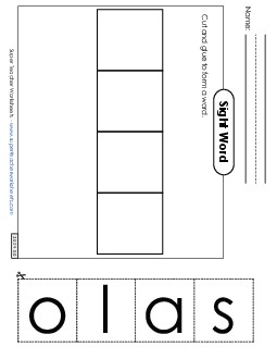 Large Cut-and-Glue: Also Sight Words Individual Worksheet