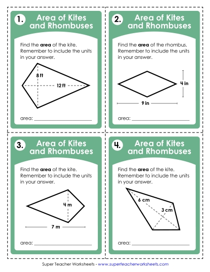 aArea of Kites & Rhombuses (Basic)