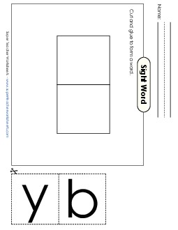 Large Cut-and-Glue: By Free Sight Words Individual Worksheet