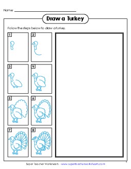 Draw a Turkey Learning To Draw Worksheet