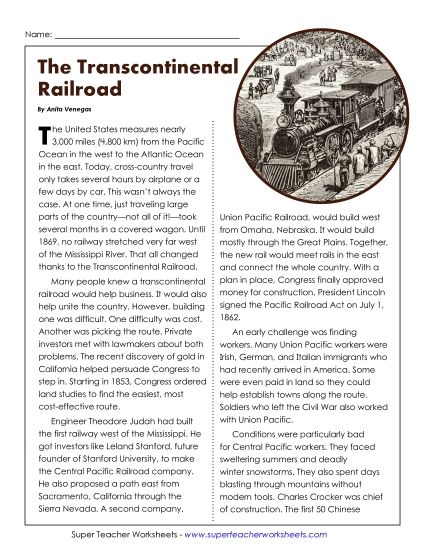 aTranscontinental Railroad