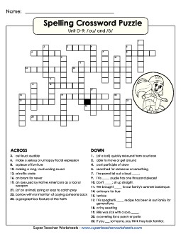 Crossword Puzzle (D-9)  Spelling D Worksheet