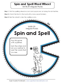 Spin-and-Spell (B-29) Spelling B Worksheet