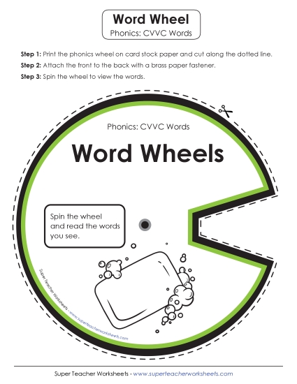 New Word Wheel: CVVC Words Worksheet New Word Wheel: CVVC Words Worksheet