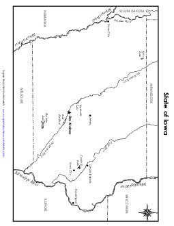 Labeled Iowa Map State Maps Worksheet