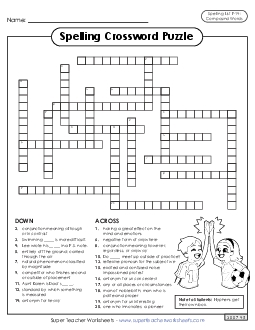 Crossword (F-14) Spelling F Worksheet