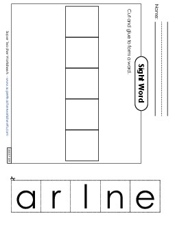 Large Cut-and-Glue: Learn Sight Words Individual Worksheet