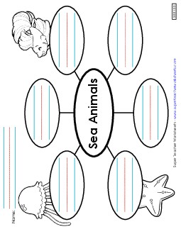 Sea Animals Word Web Ocean Life Worksheet