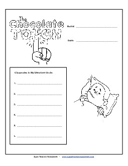 Lit Circles: Cover Page  Book Chocolate Touch Worksheet